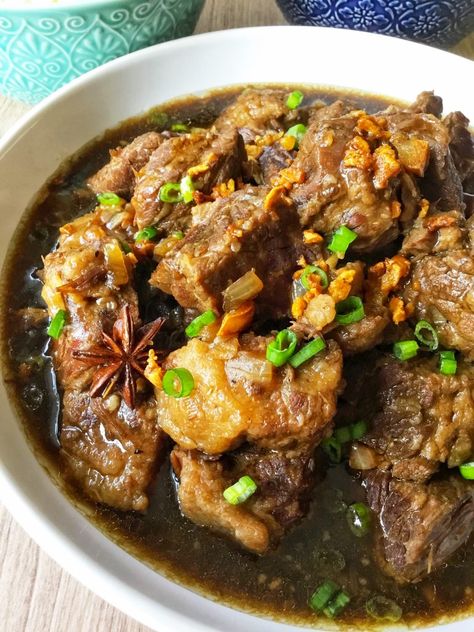 Beef Pares (Beef Brisket Stew - Instant Pot or Stovetop) - PinoyBites Asian Beef Brisket Recipes, Beef Pares Filipino, Pares Recipe Beef, Beef Pares Recipe, Beef Brisket Stew, Brisket Stew, Beef Pares, Braised Beef Stew, Boiled Beef