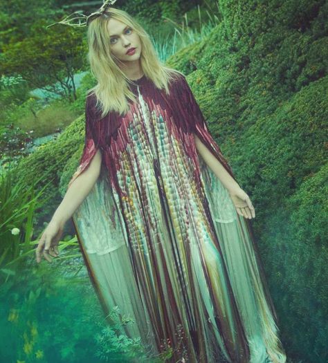 Wood Photoshoot, Portret Photography, Emma Summerton, Dark Spring, Fairytale Photoshoot, Metallic Fashion, Sasha Pivovarova, Dark Beauty Magazine, Bohemian Diesel