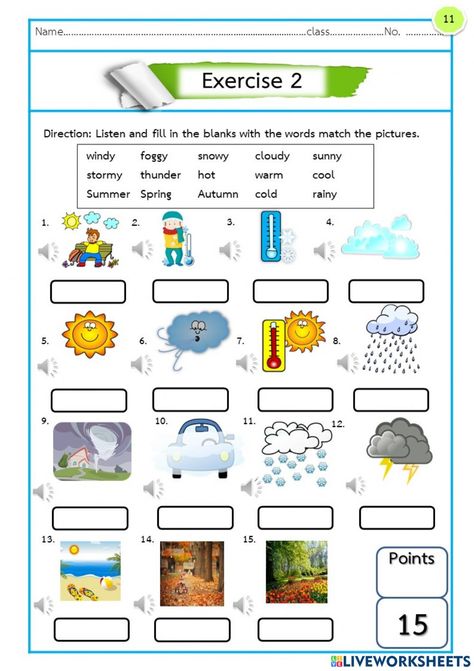 Season And Weather Worksheet, The Four Seasons Worksheets, Weather And Seasons Activities, Weather And Seasons Worksheet, Season Worksheets For Kids, Seasons Worksheets For Kids, Weather Worksheets For Kids, Season Worksheet, Vocabulary Ideas