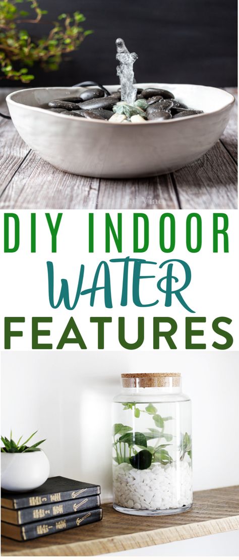 Water features are not only beautiful, but they can be really  soothing as well. These indoor water  features can prove that you don’t need much space to add the joy of water to  your decor. . #homedecor #diyhomedecor  #diyhomedecorideas #homedecorideas #diyhomedecorprojects #homedecorprojects  #homedecordiy #doityourselfhomedecor #easyhomedecorideas #funhomedecorideas  #backyardprojects #outdoordecor Indoor Water Garden Fountain, Indoor Water Features Diy, Table Top Water Feature, Desk Waterfall Fountain, Diy Indoor Water Fountain Ideas, Diy Wall Fountain Indoor, Tabletop Fountain Ideas, Diy Small Water Feature, Small Diy Water Features