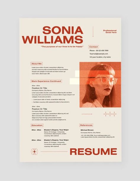 Crafting the perfect resume is crucial in making a lasting impression on potential employers. The skilled team at BrandPacks has designed a remarkable resume template for Adobe InDesign that merges simplicity with a modern flair. Available in both US Letter and A4 sizes, this template ensures versatility and convenience for users around the globe. Unique Cv Ideas, Cute Resume Ideas, Resume Design For Graphic Designer, Resume Fonts Combinations, Graphic Design Student Resume, Creative Resumes For Designers, Personal Resume Design, Marketing Cv Design, Creative Document Design