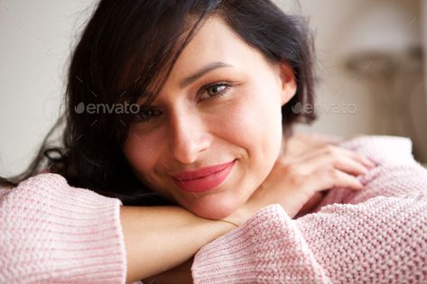 happy caucasian woman leaning on table at home by mimagephotography. Close up portrait of happy caucasian woman leaning on table at home #Sponsored #woman, #leaning, #happy, #caucasian Leaning Over Table Pose Reference, Laying Head Down On Table Reference, Head On Table Pose Reference, Head On Table Drawing, Leaning On Table Reference, Head On Table Pose, Leaning On Table Pose Reference, Woman Leaning On Table, Leaning On Table Pose