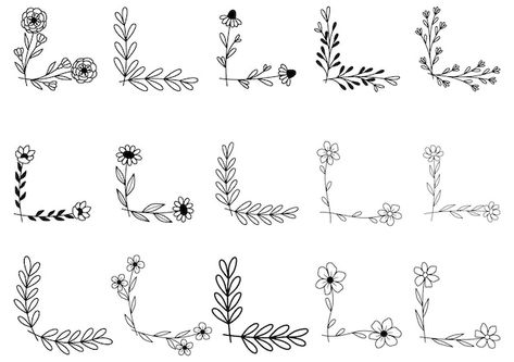 Premium Vector | Hand drawn flower doodle Simple Doodle Flowers, Spring Line Art, Flower Doodles Aesthetic, Doodle Boarders, Bullet Journal Flower Doodles, Border Flower Design, Easy To Draw Flowers, Garden Doodle, Banner Doodle