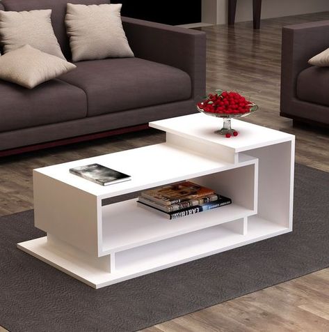 Centre Table Design, Centre Table Living Room, Meja Sofa, Sofa Table Design, Tea Table Design, Center Table Living Room, Coffee Table Design Modern, White Coffee Table, Tv Unit Furniture Design