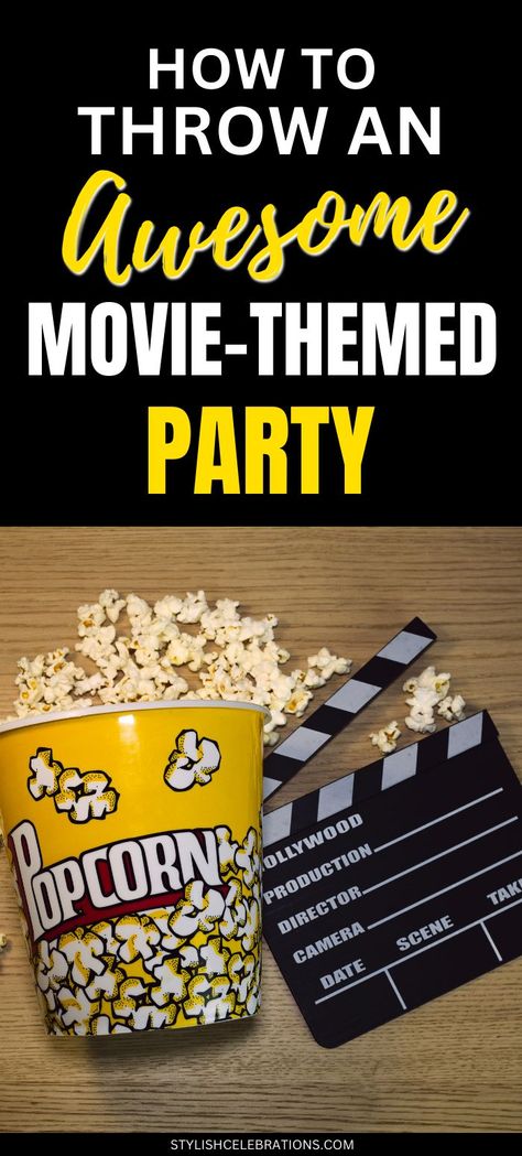 How to Host A Movie-Themed Party Popcorn Theme Party, Theatre Birthday Party, Movie Party Theme, Movie Theatre Birthday Party, Movie Themed Birthday Party, Shirley Temple Drink, Popcorn Theme, Movie Theme Birthday Party, Outdoor Movie Party