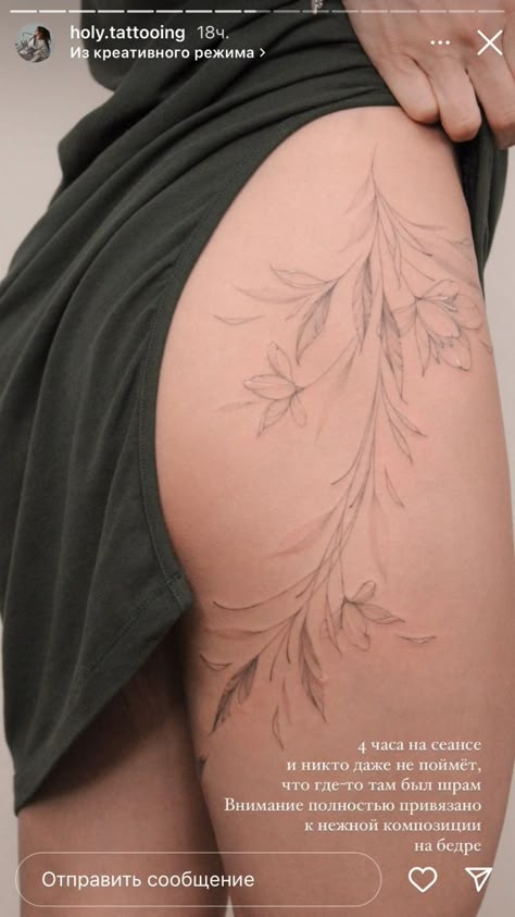 Subtle Leg Tattoos, Tattoo Wreath, Wreath Tattoo, Sketch Creative, Hip Thigh Tattoos, Tattoo Floral, Tattoo Japanese, Tattoo Animal, Hip Tattoos Women