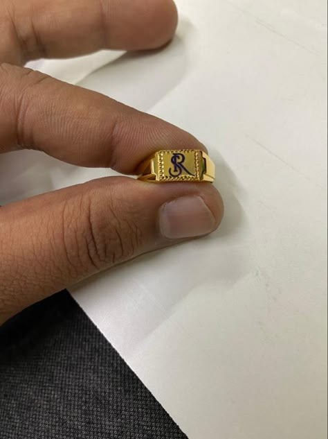 Mens Name Ring, Name Ring For Men In Gold, Letter Gold Ring For Men, Gents Ring Design Gold, Gents Rings Design Gold Latest, Name Rings Gold For Men, Mens Ring Designs Gold Latest, Laxmi Ring Designs, Gold Rings For Men Indian Wedding