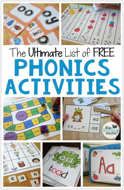 Free Phonics Activities, English Student, Phonics Interventions, Phonics Free, Jolly Phonics, Phonics Games, Phonics Kindergarten, List Of Activities, Phonics Reading