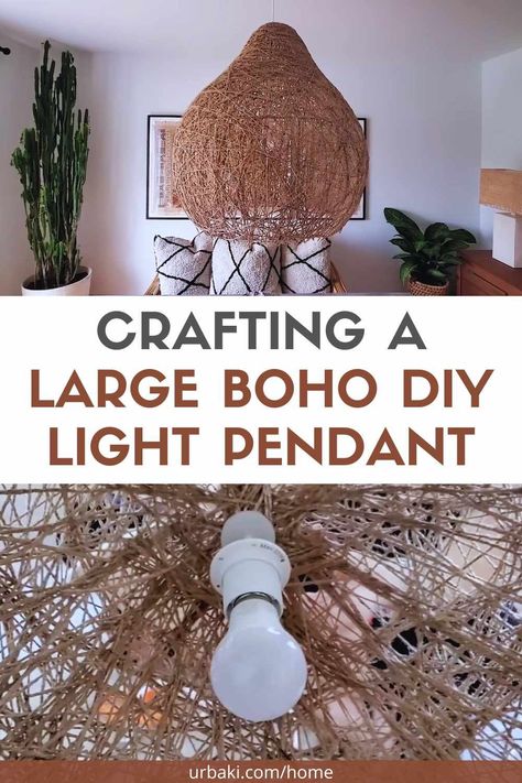 In the world of interior design, Bohemian-inspired decor has captured the hearts of many with its relaxed, eclectic vibe. Infusing your home with a touch of boho charm can instantly transform any space into a sanctuary of warmth and personality. One stunning centerpiece that embodies the boho aesthetic is a large DIY light pendant. In this article, we'll guide you through the process of creating your own breathtaking large Boho DIY light pendant, allowing you to add a captivating focal point... Diy Pendant Light Ideas, Diy Boho Light Fixture, Diy Light Fixtures Ceiling, Diy Boho Chandelier, Diy Pendant Light Shade, Boho Beaded Chandelier, Boho Light Fixture, Globe Diy, Bohemian Decor Inspiration