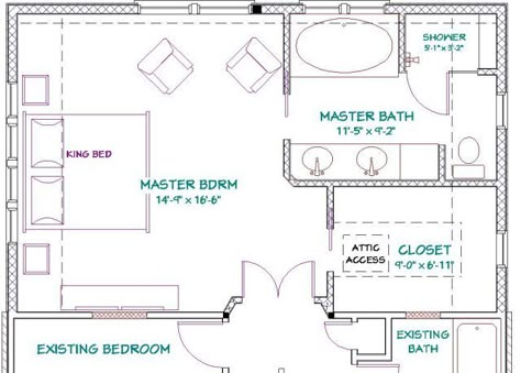 Master Suite Layout, Master Suite Floor Plan, Master Suite Ideas, Master Suite Addition, Master Addition, Bedroom Addition, Bathroom Addition, Bathroom Plan, Suite Ideas