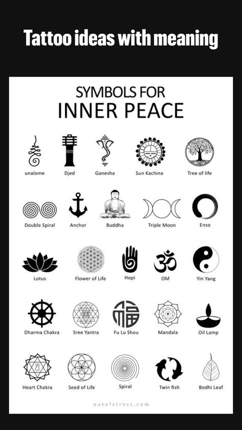 This is a collection of various tattoo symbols for inner peace.  #tattooart #peace #symbols Inner Peace Symbol Tattoo, Tattoo Ideas For Women Meaningful, Inner Peace Symbol, Four Elements Tattoo, Inner Peace Tattoo, Dark Feminine Tattoos, How To Be Healthier, Meaningful Symbol Tattoos, Peace Tattoo