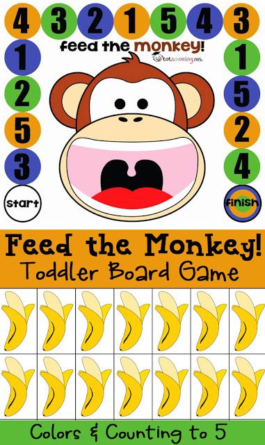 Five Little Monkeys Jumping on the Bed Printable Activity | Totschooling - Toddler, Preschool, Kindergarten Educational Printables Feed The Monkey, Zoo Animals Preschool, Preschool Zoo Theme, Preschool Jungle, Counting Board, Zoo Preschool, 5 Little Monkeys, Free Educational Printables, Zoo Activities