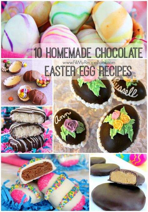 10 homemade chocolate easter egg recipes. A lovely easy way to enjoy making these chocolate easter eggs with your excited children, decorating and molding the chocolate and filling the hollow chocolate eggs with small smarties. Or any other colorful small sweets you can find, maybe some jelly... Easter Egg Mold Ideas, Easter Egg Recipes, Easter Eggs Recipes, Chocolate Easter Eggs Recipe, Easter Themed Food, Chocolate Eggs Easter, Cream Easter Eggs, Easter Candy Recipes, Filled Eggs