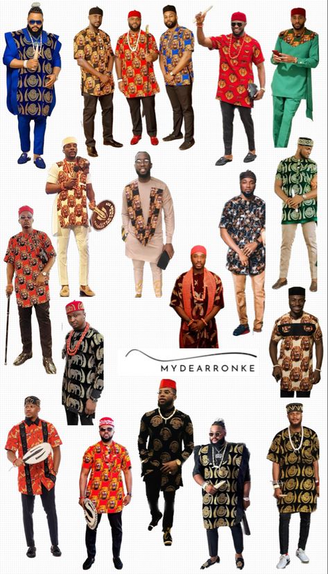 Igbo Male Traditional Attire, Igbo Style For Men, Igbo Traditional Attire For Men, Igbo Men Attire, Igbo Men Traditional Wear, Igbo Clothing, Igbo Attire, Men Wedding Attire Guest, Nigerian Traditional Attire