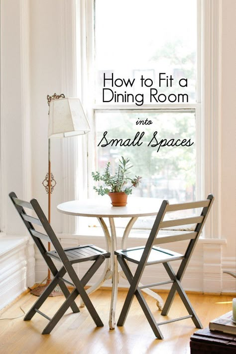 Small Apartment Therapy, Apartment Dining, Space Apartments, Small Room Design, Small Dining, First Apartment, Bistro Table, House Tour, Small Space Living