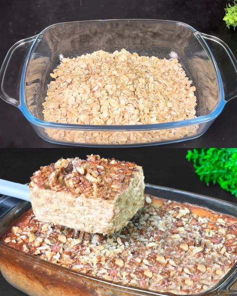 No Flour, No Sugar! Enjoy This Oatmeal Delight Every Morning and Lose Weight - Greenku Recipes Sugar Free Baked Oatmeal, Weight Watchers Baked Oatmeal, Ww Oatmeal Recipes, No Flour No Sugar Recipes, Oatmeal Flour Recipes, Weight Watchers Oatmeal Recipes, Recipes Using Oat Flour, Oatmeal Desserts, No Sugar No Flour Recipes