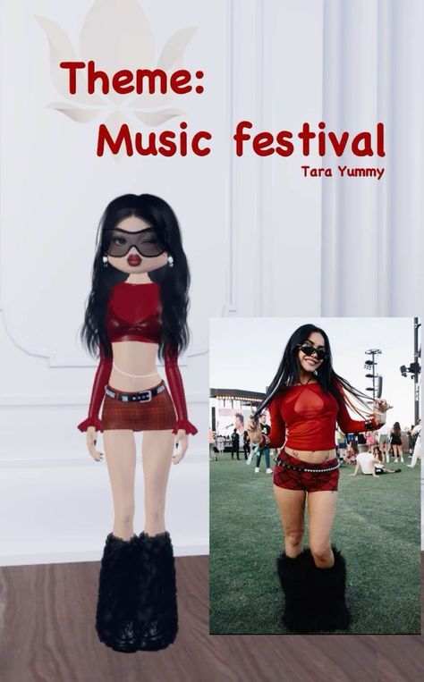 Tara Yummy Dti Outfit, Festival Outfits Dress To Impress, Coachella Dress To Impress, Music Festival Dress To Impress No Vip, Dress To Impress Tara Yummy, Music Festival Dti Roblox Outfit, Dti Outfits Music Festival, Dti Music Festival Outfits Ideas, Dti Theme Music Festival