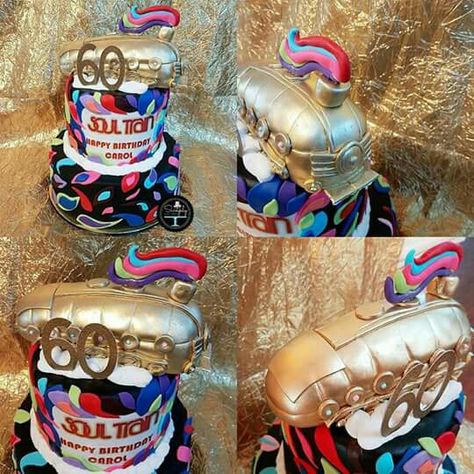 Soul train cake Soultrain Party Theme, Soul Train Cake Ideas, Soul Train Cake, Soul Train Party Ideas, 70s Soul Train, Soul Train Party Decorations, Soul Train Themed Party, Parents Anniversary Party, 70s Birthday Party