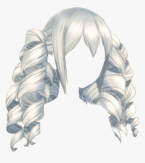 Pointed Bangs, Ringlets Hair, Long Silver Hair, Hair Falls, Pelo Anime, Drawing Hair Tutorial, Hair Png, Back Of The Head, Dress Sketches