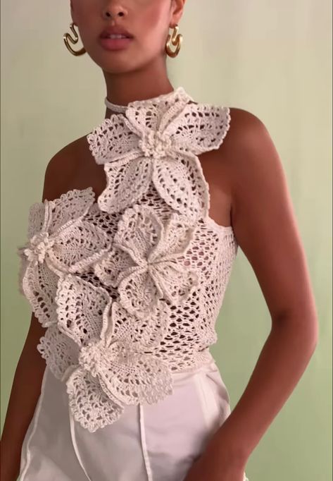 Mode Crochet, Crochet Clothes For Women, Clothing Patterns Free, Crochet Fashion Patterns, Crochet Clothes Patterns, Cult Gaia, Crochet Blouse, Irish Crochet, Summer Crochet