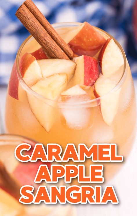 Caramel Apple Sangria 4 Ingredients, Salted Caramel Sangria, Honey Crisp Apple Sangria, Caramel Apple Pie Sangria, Fall Brunch Drinks Alcoholic, Carmel Apple Cider Sangria Recipe, Carmel Apple Cider Alcohol, Carmel Apple Alcohol Punch, Apple Pie Sangria Recipe Caramel Vodka