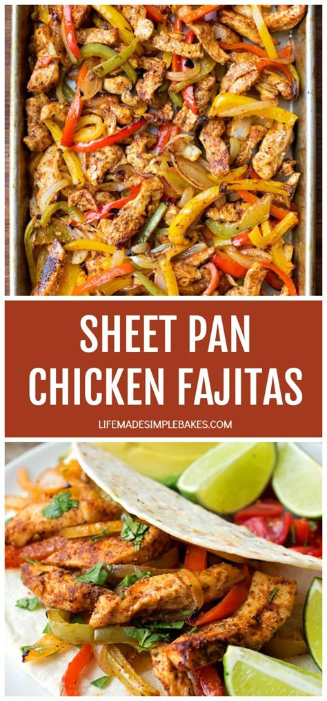 These easy, flavorful, sheet pan chicken fajitas are sure to become a favorite! They're oven-roasted to perfection! #sheetpanchickenfajitas #chickenfajitas #sheetpanfajitas Sheet Pan Chicken Fajitas, Fajitas Recipe, Chicken Keto, Chicken Fajita Recipe, Pan Chicken Fajitas, Sheet Pan Dinners Recipes, Sheet Pan Chicken, Fajita Recipe, Sheet Pan Meals