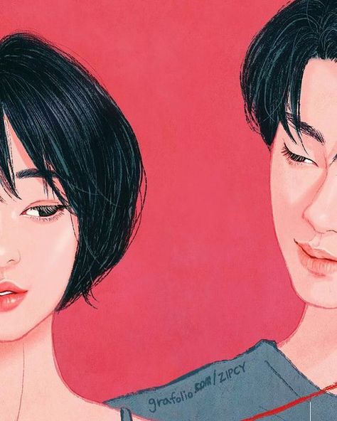 Seni Korea, Desenhos Love, Cover Wattpad, Cute Couple Drawings, Cute Couple Wallpaper, Couple Illustration, Korean Art, Love Illustration, Cute Couple Art