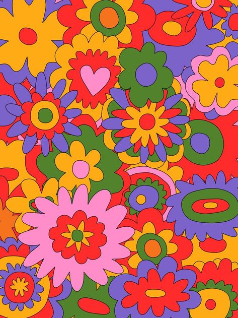 Flower Child Aesthetic 70s, 60s Vibes Aesthetic, 1970s Flowers, 80s Flowers, 60s Flower Pattern, Hippie Style 70s, Mind Artwork, Flower Power Aesthetic, Flower Child Aesthetic