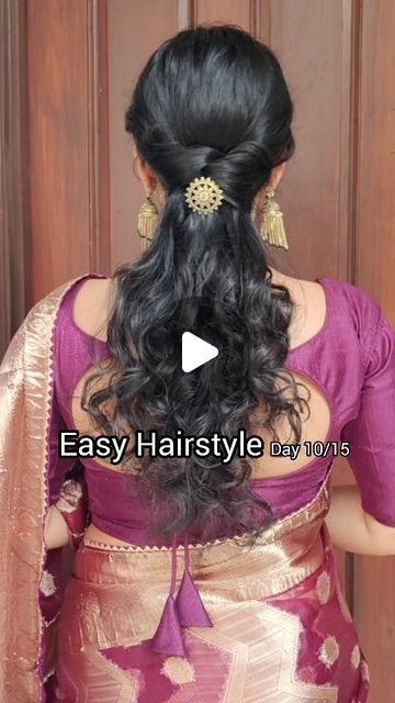 Enthralling_Care on Instagram: "Day 10/15 of Wedding Guests Hairstyles with @enthralling_care . . The wedding season is about to start in India. So,this is going to be your ultimate destination for hairstyles. Stay tuned and enjoy the reels😊 . . . #hairstyles #hairstyletutorial #hairupdostyle #hairupdo #weddinguesthairstyle #weddinguestshairtutorial #ınstgram #reelforrheweddingseason #weddingseason #weddingseason2023❤️ #ᴡᴇᴅᴅɪɴɢsᴇᴀsᴏɴ2023" Women Simple Hairstyle, Indian Hairstyles For Saree Step By Step, Simple Haïr Style For Wedding Guest, Non Bridal Hairstyles Indian, Easy Haïr Style For Wedding Guest, New Easy Hairstyles Simple, Simple Hair Styles For Sarees Indian, Long Hair Simple Styles, Hair Styles For Saree India Simple