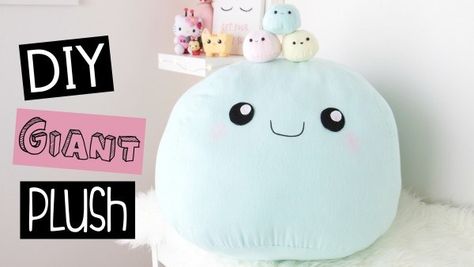 DIY Giant Pillow Sewing Project Diy Plushies, Plushies Diy, Giant Plush, Easy Room Decor, Pouch Diy, Kawaii Diy, Pillow Room, Cute Diy, Craft Tutorial