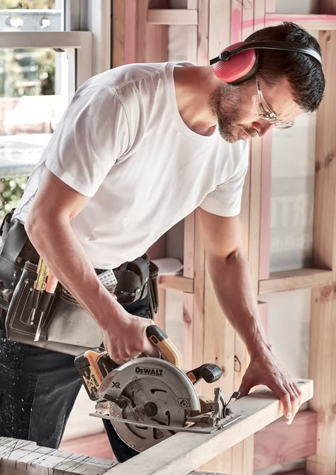 Working Men, Petrol Blue, Long Tail, Casual Tee, Black Charcoal, Carpentry, Professions, Upf 50, Small House