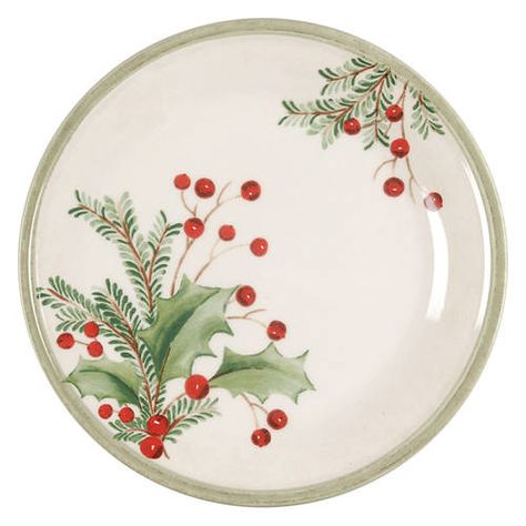 Vintage Christmas Plates, Christmas China Patterns, Xmas Plates, Christmas Pottery, Holiday Berries, Ceramic Cafe, Lenox Christmas, Holiday Dinnerware, Painted Ceramic Plates