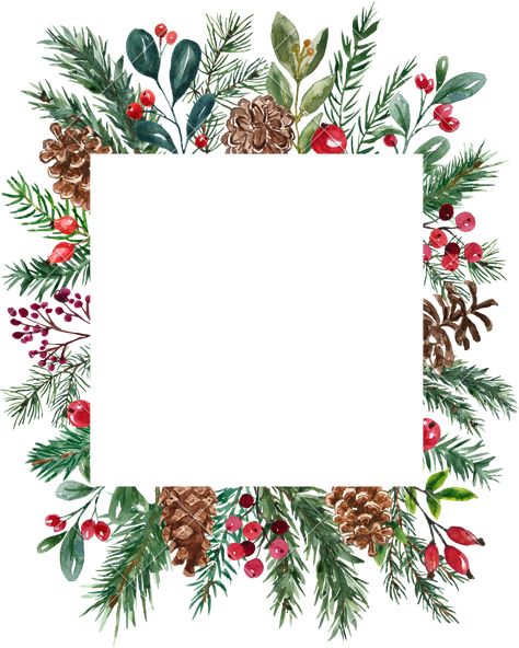 Christmas Frames Printable, Christmas Frames For Photos, Christmas Frame Background, Christmas Border Frame, Christmas Frame Png, Christmas Floral Arrangements Diy, Branch Frame, Xmas Frames, Xmas Invitations