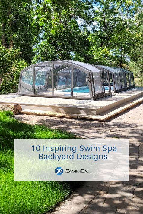 Outdoor Swim Spa Area Ideas, Swim Spas Above Ground, Swimspa Backyard Ideas, Swim Spa Backyard Ideas, Swimming Pool At Home, Outdoor Swim Spa, Swim Spa Landscaping, Pools Inground, Cocktail Pools