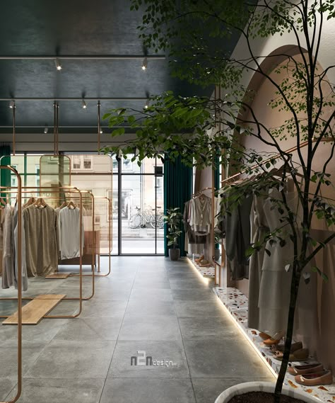 Brick Wall Boutique, Industrial Interior Design Boutique, Shared Retail Space, Concept Clothing Store, Modern Store Design Interiors, Clothing Stores Interior Design, Chic Retail Store Design, Urban Retail Store Design, Minimalist Clothing Store Design