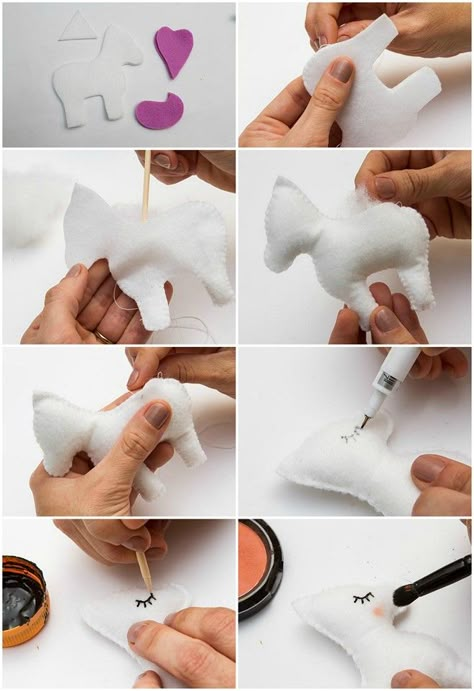 unicorn baby mobile felt diy tutorial steps Diy Baby Mobile Girl, Unicorn Mobile, Mobile Girl, Baby Diy Projects, Diy Baby Mobile, Baby Mobil, Diy Baby Headbands, Baby Mobile Felt, Diy Unicorn