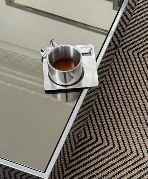 Your Monday morning caffeine dose The stainless steel coffee cup by Service Projects, available on The Oblist Deco Furniture Design, Coral Candle Holder, Polished Cement, Square Candle Holders, Bathroom Finds, Summer Friday, Silver Serving Trays, Chic House, Espresso Cups Set