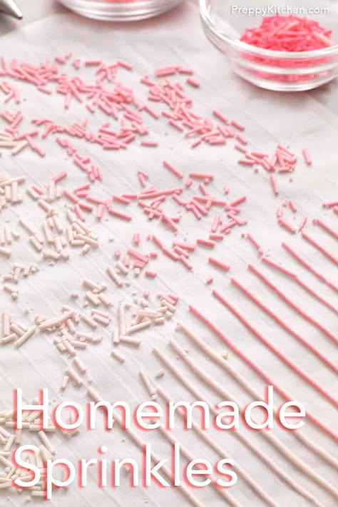 Homemade Sprinkles Recipe, Homemade Sprinkles, Diy Sprinkles, Sprinkles Recipe, Homemade Snickers, Preppy Kitchen, Sugar Sprinkles, Easy No Bake Desserts, Gel Food Coloring