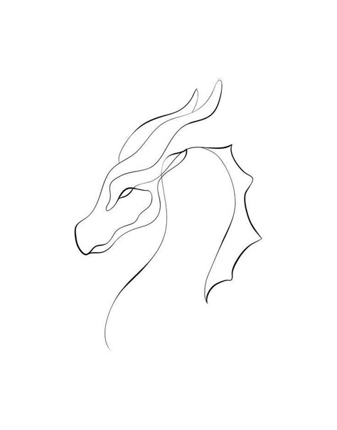 Lil Tatoos, Dragon Tattoo Simple, Small Dragon Tattoos, One Line Tattoo, Dragon Tattoo For Women, Fantasy Tattoos, Line Art Tattoos, Spine Tattoos, Minimalistic Style