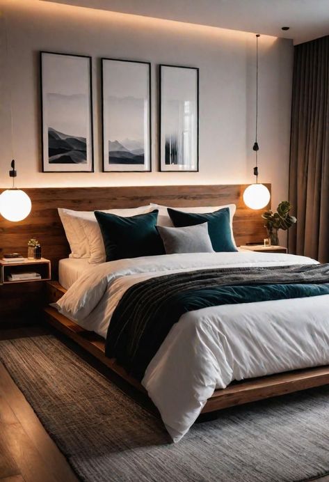 Apartment Rooms Bedrooms, Cozy Room Design Ideas, Where To Put Accent Wall In Bedroom, Simple Bedroom For Men, Bedroom Furniture For Small Bedrooms, Modern House Decor Bedroom, Modern Bedroom Small Spaces, Light Masculine Bedroom, Contemporary Modern Decor