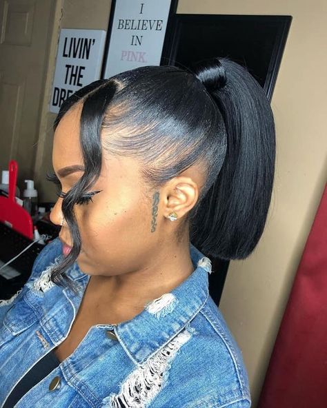 Kids Sleek Ponytail, Quick Weave Ponytail Hairstyles, Quick Weave Ponytail, Trendy Curls, Ponytails Hairstyles, Matrix Hairstyle, Weave Bob, Pretty Ponytails, Quick Weave Bob