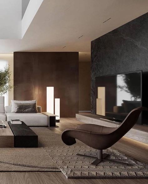 Ultra Contemporary Interiors, Wall Design Bedroom, Wall Design Home, Gym Christmas, Entrance Decoration, Interior Design Aesthetic, Idea Bedroom, Modern Living Room Interior, Japandi Living