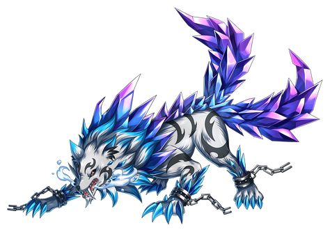 Crystal Wolf Zolf Crystal Monster Art, Wolf Fantasy Art, Winged Dragon Of Ra, Slifer The Sky Dragon, Obelisk The Tormentor, Wolf Monster, Sky Dragon, Brave Frontier, Mystical Wolf