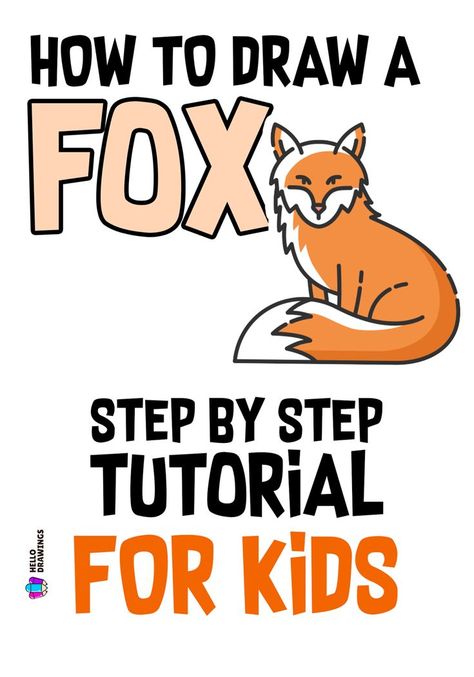 How to Draw a Fox | Simple Guide for Kids How To Draw Forest Animals, How To Draw A Fox Easy, Easy Fox Drawing, Fox Drawing Tutorial, Animal Drawing Tutorial, Fox Drawing Easy, Drawing Tuts, Fox Video, Easy Animal Drawings