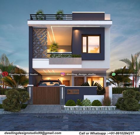 3d Elevation Houses, 3d Front Elevation, Indian House Exterior Design, House Structure Design, Elevation Ideas, Building Front Designs, 3dsmax Vray, 2 Storey House Design, House Outer Design