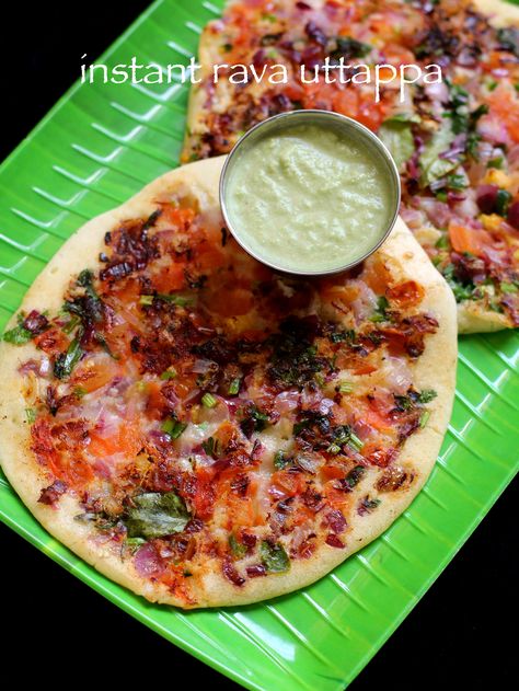 instant rava uttappa recipe | instant sooji uttapam recipe Rava Idli Recipe, Uttapam Recipe, Prepare Breakfast, Indian Breakfast Recipes, Indian Veg Recipes, Idli Recipe, Easy Peasy Recipes, Spicy Snacks Recipes, South Indian Recipes