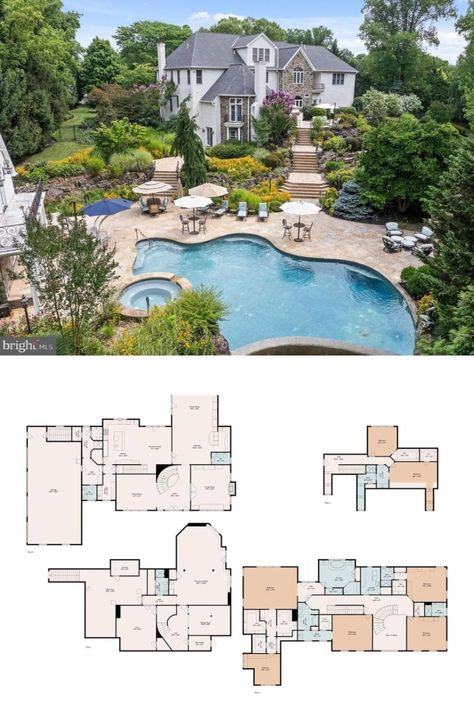 Mansion Floor Plan Bloxburg, Backyard Pool Oasis, Bedroom Mansion, Floor Plan Bloxburg, Pool Oasis, Elegant Bedrooms, Floor Plan Creator, Porch House Plans, 1st House