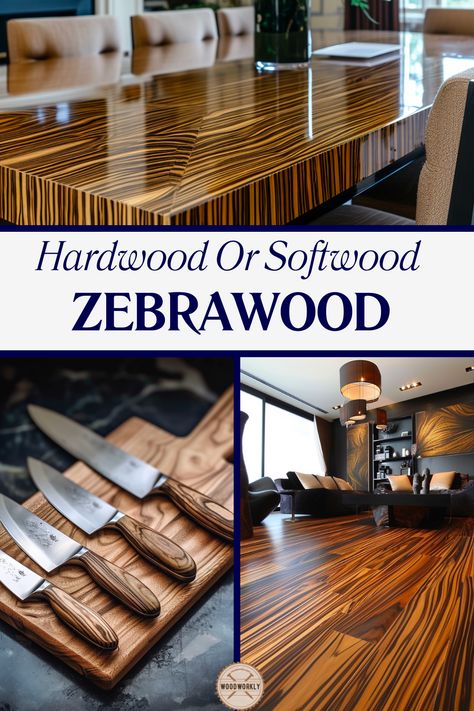 "Discover the allure of Zebrawood and its unique grain patterns! Learn why Zebrawood is prized by craftsmen worldwide for its durability and striking appearance. Explore tips for working with Zebrawood and elevate your woodworking projects to new heights. #Zebrawood #Woodworking #Woodcraf Zebrawood Cabinets, Outdoor Woodworking Projects, Zebra Wood, Deciduous Trees, Aesthetic Design, Wood Working, Wood Species, Wood Veneer, Types Of Wood