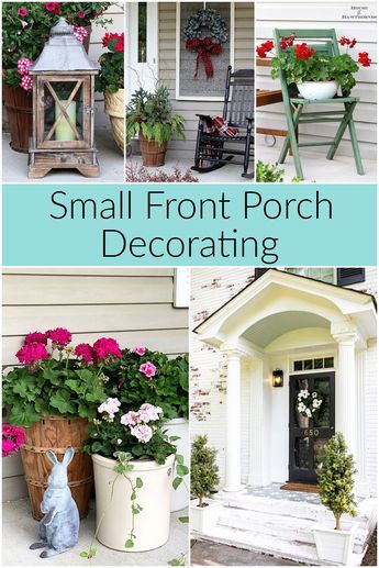 Small Long Porch Ideas, Bench On Small Front Porch, Small From Porch Ideas, All Season Front Porch Decor, Small Front Porch With Chair, Styling Small Front Porch, Small Open Front Porch Ideas, How To Decorate A Small Front Stoop, Front Porch Small Decor