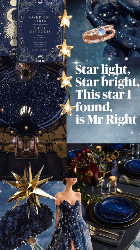 Bridal Shower Theme! Star Light, star bright, This star I found, is Mr Right🥂💍🌠 Whimsical Starry Night Wedding, Under The Stars Gala Theme, Star Bridal Shower Theme, To The Moon And Back Bridal Shower Ideas, Written In The Stars Bachelorette Party, Stars Bridal Shower Theme, Starry Night Bridal Shower Ideas, Over The Moon Bridal Shower Ideas, Starry Night Wedding Theme Decoration